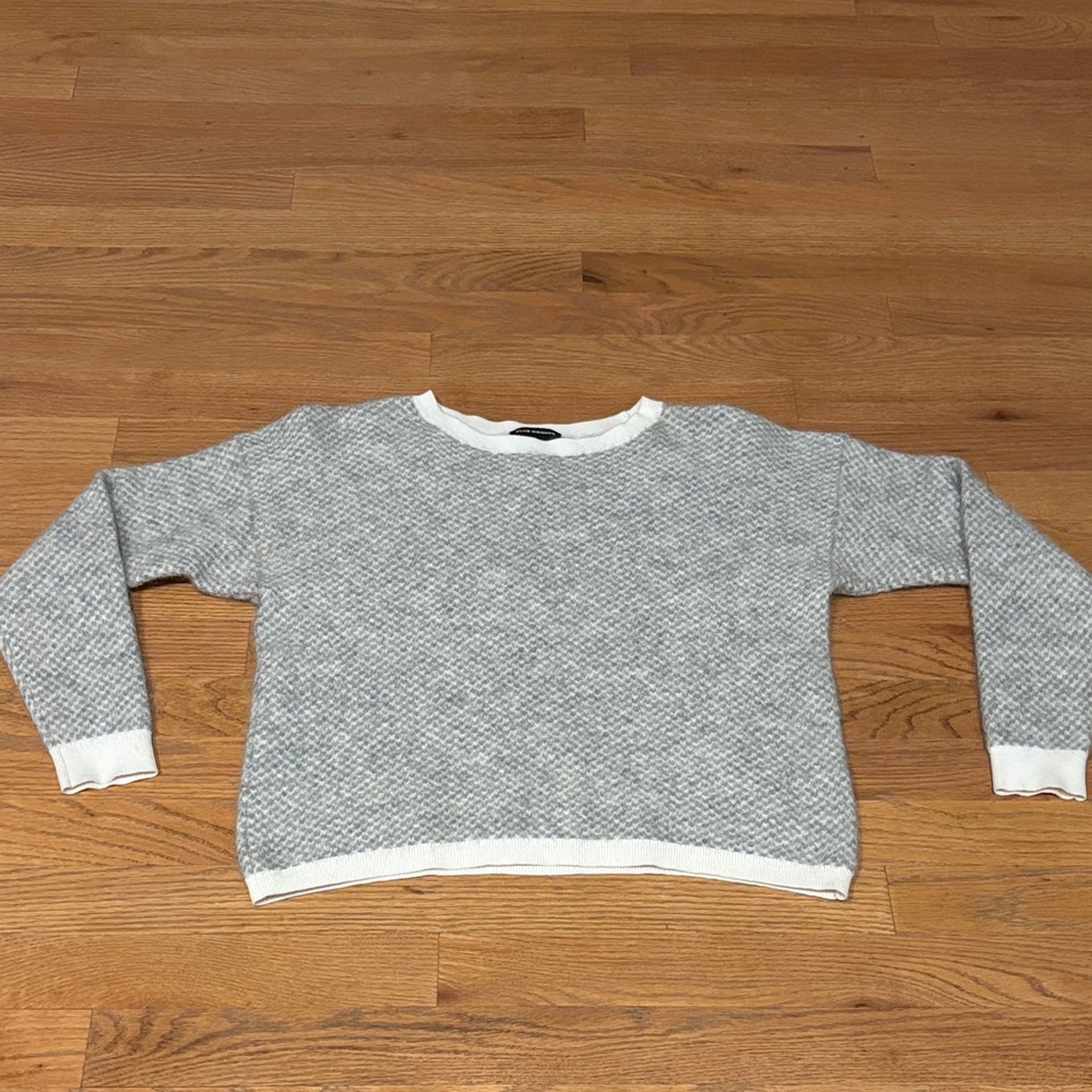 Club Monaco Heathered Gray and Cream Sweater